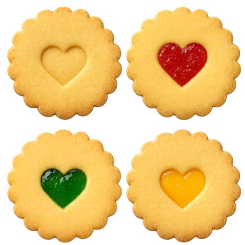 Round Scalloped Heart Linzer Cookie Cutter-4x4" Creative Baking Fun