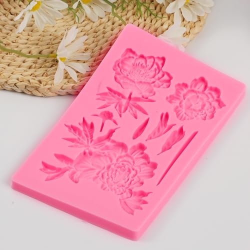 Rose Fondant Molds, Peony Kitchen Baking Silicone Mold - color: Rose Fondant Molds