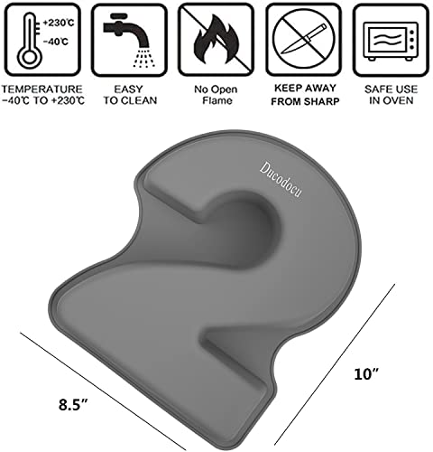 Ducodocu Silicone Number Cake Pan - Large 3D Number Cake Mold Baking Forms for 2/20th Birthday, Wedding Anniversary - 10 inch - size: 2&0