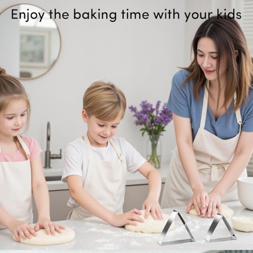 Equilateral Triangle Cookie Cutter Set Large Stainless Steel Geometric Frame Plaque Cookie Cutters Shapes Molds - 1 Inch Depth (4 Sizes) - color: Triangle-60 Degree