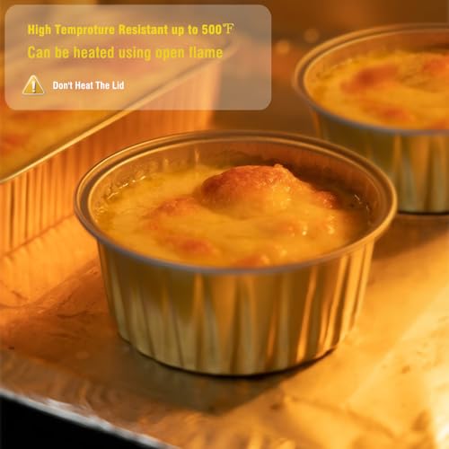 5 oz Mini Dot Cake Pans with Lids, 60 Pack Individual Muffin Pans