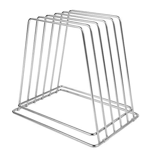 Professional Kitchen Cutting Board Organizer, 1" Slot Stainless Steel Rack - size: 5 Slot, style: 1" Width