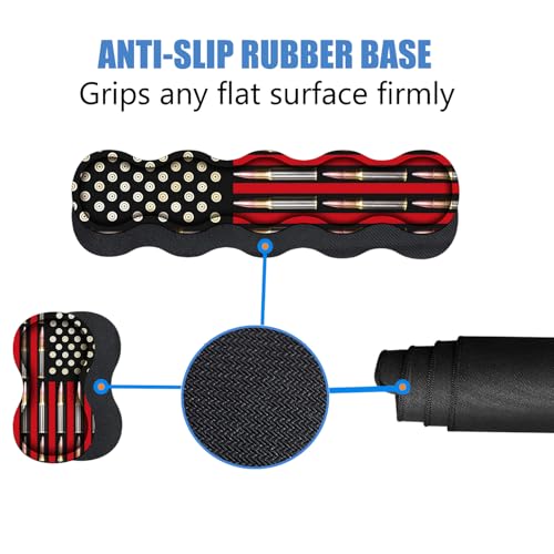 4 in 1 Ergonomic Memory Foam Mouse Pad Wrist Rest Set, Large XXL Gaming Desk Pad + Keyboard Wrist Rest + Mouse Wrist Cushion + Coaster for Home Office Study Gaming, American Flag & Bullets - color: American Flag & Bullets