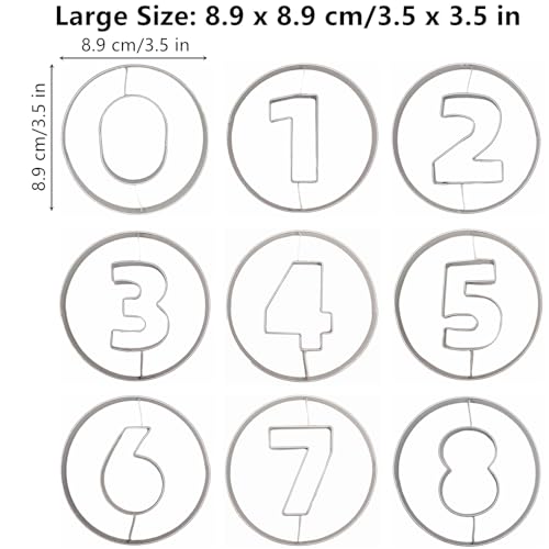 Comais Linzer Number Shaped Cookie Cutters Stainless Steel 9Pcs 3.5in Round - size: 3.5-Inch Round Edge