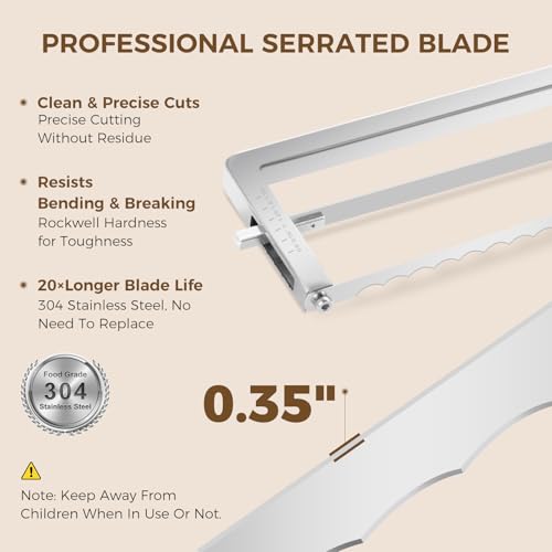 Upgraded Adjustable Bread Knife for Homemade Bread,Stainless Bread Slicer