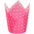 QLSmypkg Large Muffin Greaseproof paper Baking cupcake cups, 2-1/4" x 4" Pink printed with Polka Dot Tulip Baking Cup(Large) (125pcs) - color: Pink printed with Polka Dot