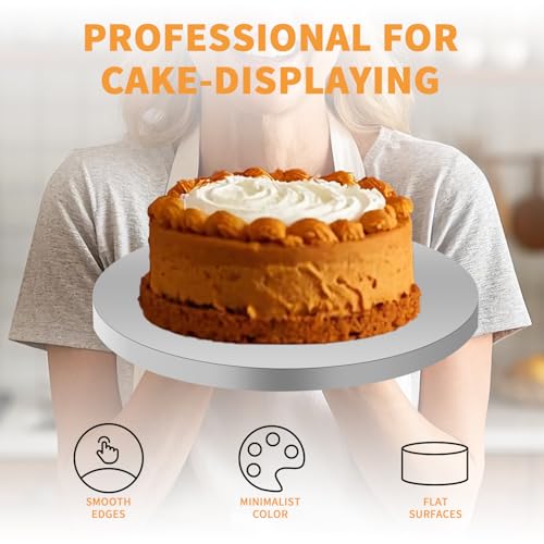 8In Silver Cake Drums,1/2" Thick Waterproof Boards for Home-Baked Desserts - color: Silver, size: 8inch/10pcs