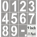 9 Inch Large Number Stencils for Painting - 11 Pack Number Stencil Templates for Curb Address, Cakes, Cookies, Mailboxes and Crafts, Reusable House Numbers Stencils for Wood Signs & Cement Wall Art - size: 9 Inch
