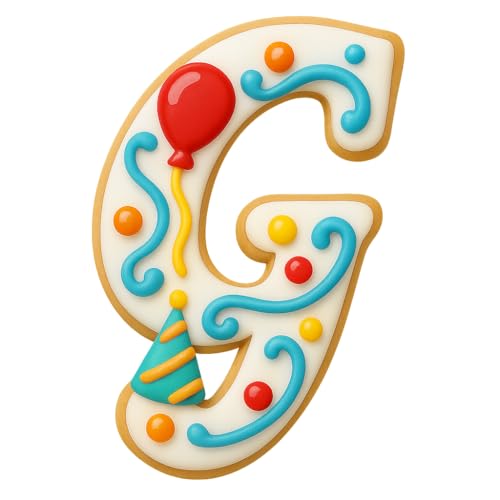 Mighty Gadget Fancy Cursive Letter A to Z Cookie Cutter - 4" Tall Alphabet Baking Mold (Random Color) (G) - color: G