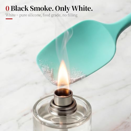 600ºF Heat Resistant Silicone Spoon Spatula for Cooking, Aqua Sky - color: Aqua Sky, size: 11.34in - Spoon Spatula
