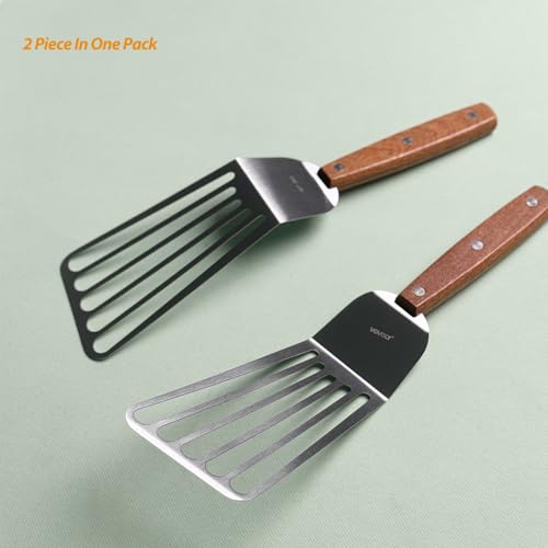 Fish Spatula Turner, Stainless Steel Slotted Spatulas Set, Offset 4"x8" - size: Offset 4"x8"