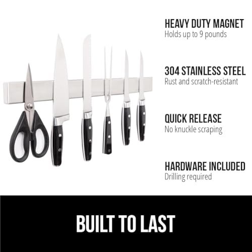 GORILLA GRIP 304 Stainless Steel Magnetic Knife Holder Strip, 14 Inch - size: 14 Inch