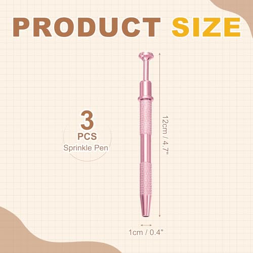 uxcell 3Pcs Sprinkle Pen for Cake Decorating,4.7in 4 Claw Sprinkle,Pink - color: Pink