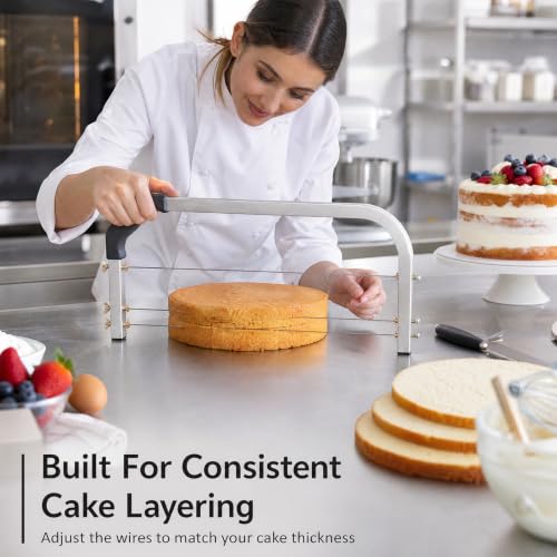 Cake Leveler,3 Blades Adjustable Cake Slicer Stainless Steel