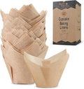 Bake Choice 100pcs Natural Super Jumbo Tulip Cupcake Liners for Baking - size: Jumbo