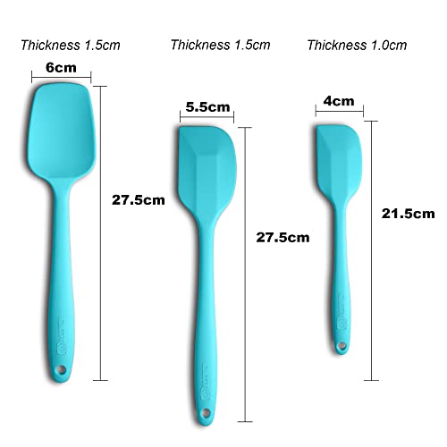 3-Piece Silicone Spatula Set, 600°F Heat Resistant, Macaron Blue - color: E-Macaron Blue