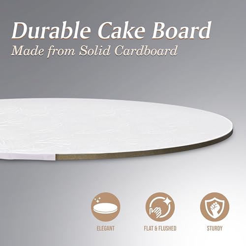Cakebon Cake Boards 10" White Round Cake Drums 1/8" Thin Wrapped 6Pack - size: 10 Inch