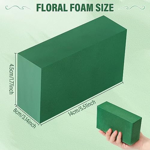 6 Pcs Floral Foam Blocks for Flower Arrangement, Wet and Dry Green Floral Foam for Wedding, Birthdays, Home Decorations (Small Size 5.5” L x 3.1” W x 1.7” H) - size: Small Size