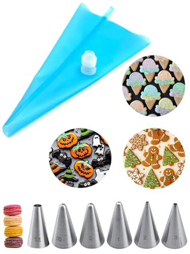 Piping Bags and Tips Set for Cookies, Royal Icing, Writing & Small Detail