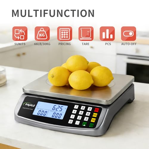 66lb/30kg food scale grams and ounces, Large Digital Kitchen Scales - color: DARK GRAY 30KG
