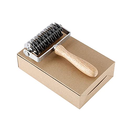 Stainless Steel Roller Dough Lattice Pizza Roller Cutter Kitchen Cooking Baking Tools - color: Yellow-2