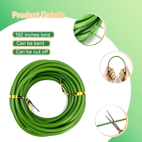 (2PCS) 1 roll of green tubular flower stem wrap, - size: Green 6.5MM(2PCS)