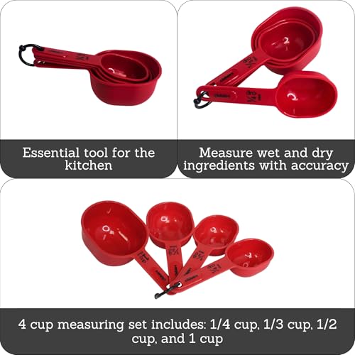 MIRRO 4 Piece Nested Measuring Cups Set, Red - size: 4 Piece