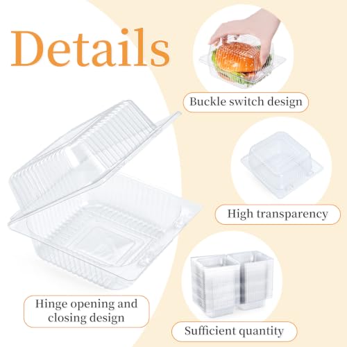 Evnlo 200 Count Heavy Duty Clear Clamshell Food Containers Hinged with Lids - color: Clear - 200 Count