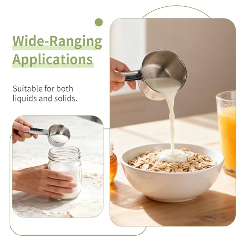 -BINGBING- Measuring Cups of 4, Stainless Steel Measuring Cups, Stackable