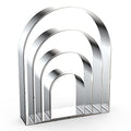 Arch Cookie Cutter Set Large - 5 Inch, 4 Inch, 3 Inch, 2 Inch - Arched Door Geometric Frame Plaque Cookie Cutters Shapes Molds - Stainless Steel - color: Arch
