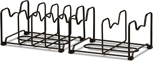 Simple Houseware 2-Pack Kitchen Pan Pot Lid Organizer Rack, Bronze - color: Bronze