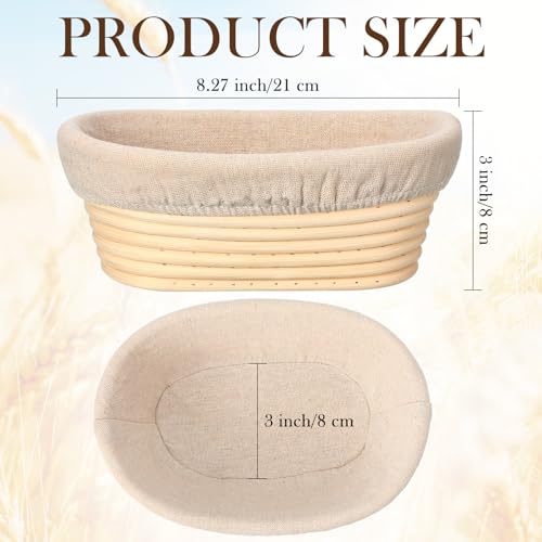 Eboot 4 Pack Bread Proofing Basket, 8 Inch Oval Banneton with Liner