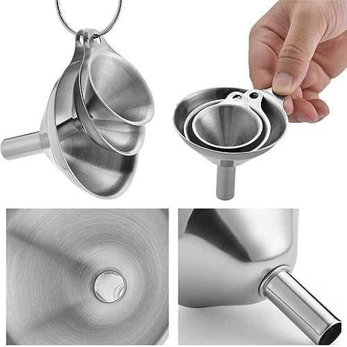 Mini Stainless Steel Funnel Set for Small Bottles, 3 Sizes