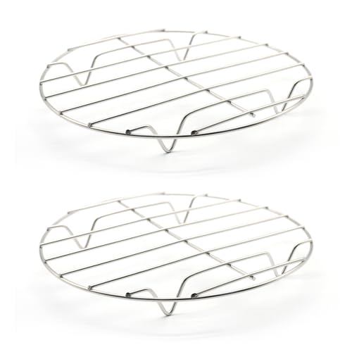 8.66" Round Cooking Rack, 2 Pcs, Stainless Steel - size: 8.66"