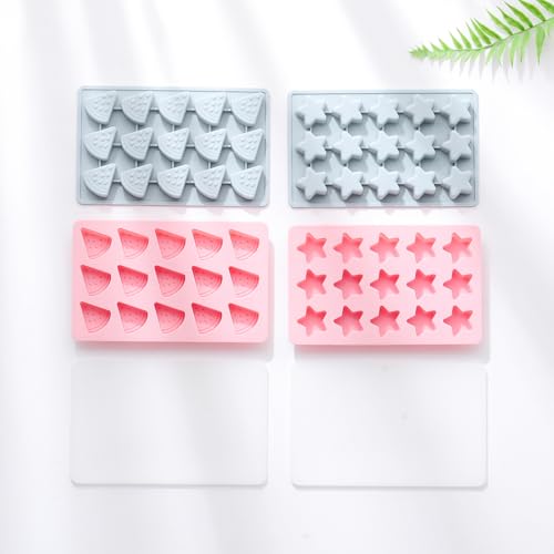 2-Pack Star Shape Candy & Chocolate Silicone Mold, Pink, Non-Stick - size: Star