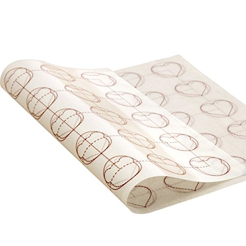 Bluedrop Baking Sheets Silicone Macarons Baking Mat and PTFE Oven Liner 1 Pcs Each Non Stick Baking Mats for Dehydrator Sheets Total Pack of 2