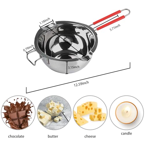 Stainless Steel Double Boiler Melting Pot, Double Boilers for Stove Top - size: 1.1 Quarts