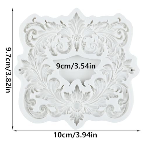 Baroque Curlicues Scroll Relief Lace Frame Silicone Fondant Molds - color: Style L