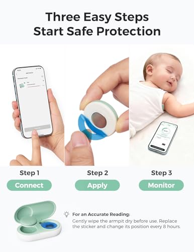 Momcozy Wearable Digital Thermometer for Baby, Continuous App Monitoring