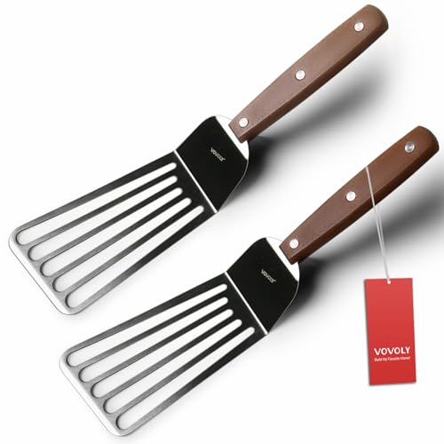 Fish Spatula Turner, Stainless Steel Slotted Spatulas Set, Offset 4"x8" - size: Offset 4"x8"
