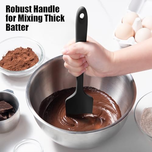 Doosu 600°F Heat Resistant Silicone Spatula Spoonula, 2‑Piece, Black - color: Black, size: Flat & Spoon Spatulas