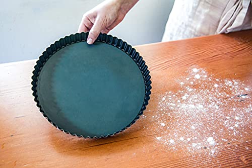 MATFER BOURGEAT 332225 Exopan Fluted Pie Pan with Removable Bottom