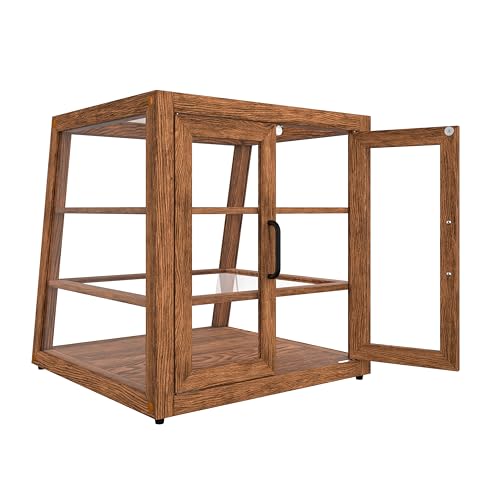 KoolMore 21 in. Dark Wood Slanted Countertop Dry Bakery Display Case, Bread, Pastry and Dessert Display with Tempered Glass - color: Dark Wood / Slanted, size: 21 in.