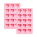 2-Pack Hearts Shape Candy & Chocolate Silicone Molds, Non-stick, Pink - size: Hearts