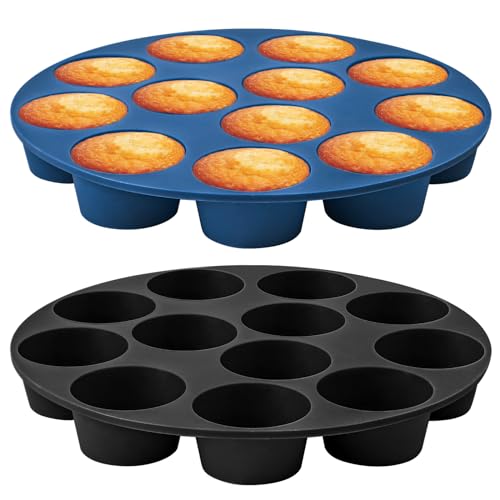 Webake Silicone Air Fryer Muffin Pan for Baking Egg Bites Silicone Mold, Nonstick 1.8 Inch Mini Muffin Tin BPA Free Set of 2 - size: Mini