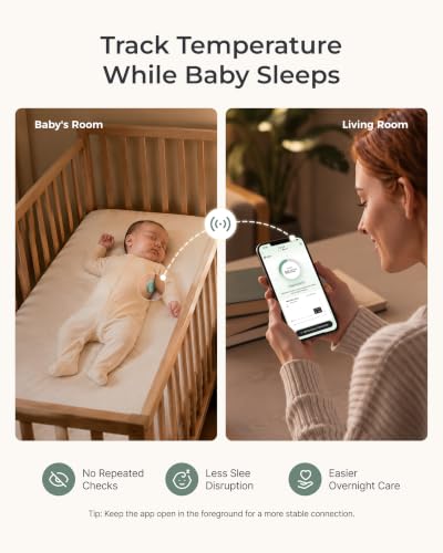 Momcozy Wearable Digital Thermometer for Baby, Continuous App Monitoring