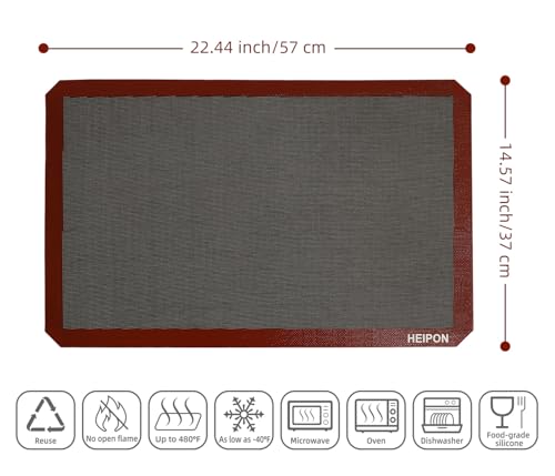 Perforated Silicone Baking Mat,22.44"Lx14.57"W (Red&Black,2pcs) - size: 22.44 "L x 14.57"W 2PCS