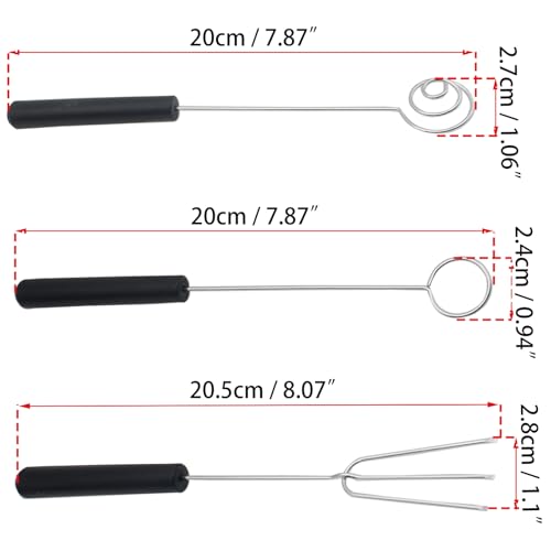 3 Pcs Candy Dipping Tools Stainless Steel Chocolate Dipping Tool Set and 2 Pcs Culinary Drawing Decorating Spoons Set for Decorative Plates - size: S-5
