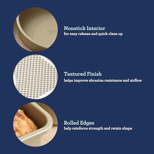 Oster Verlice 5 Piece Carbon Steel Baking Pans Bakeware Set W/Premium PFA Free Nonstick - Champagne Gold - color: Champagne Gold, size: 5-Piece Bakeware Set