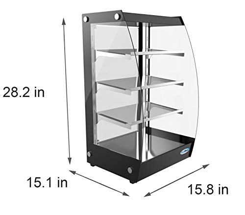 KoolMore DC-3CB Bakery Display Case, 2.7 Cu. Ft - 3 Shelves, Black & Clear